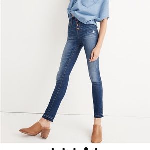 Madewell 10” high rise skinny jeans drop hem